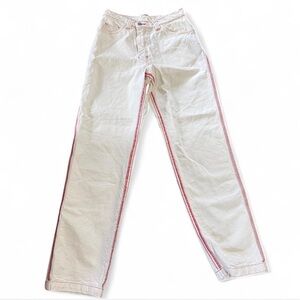 Madhappy White Pants with Red Stitching